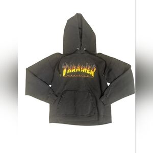 Thrasher Flame Logo Hoodie Black Small Skate Streetwear 🔥
